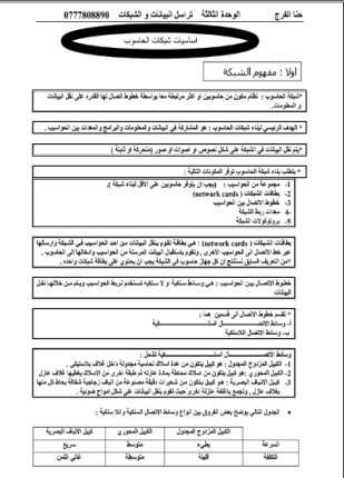 تراسل البيانات و الشبكات
