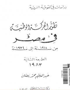 تطور الحركة الوطنية في مصر 1918 - 1936